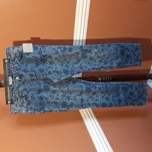 Falls Creek Floral Denim Jeans Size 14 NWT